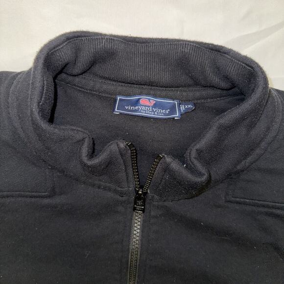 Vineyard Vines Mens Quarter Zip Sweater Size XXL Black Long Sleeve Cotton - Picture 7 of 9